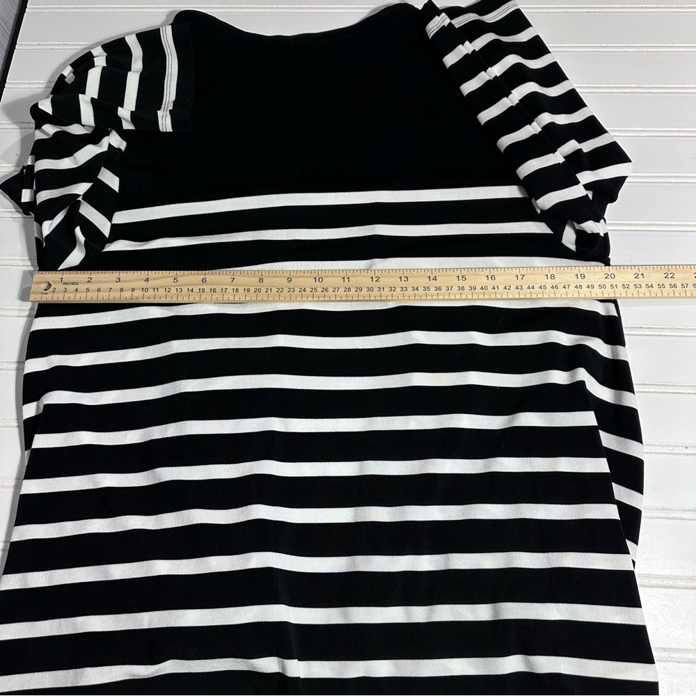 Travelers by Chico’s black & white striped lightweight cardigan women’s large - Picture 7 of 9